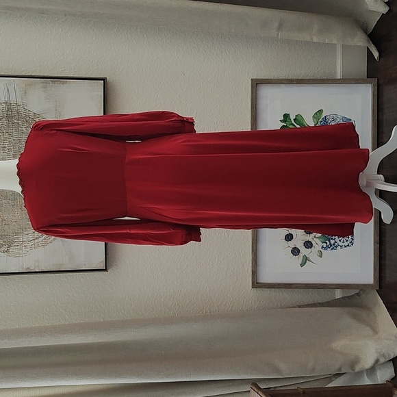New GAP Elegant Red Satin Empire Dress Size S - Picture 10 of 13